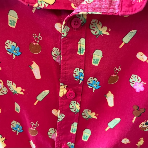 Disney Parks Aloha Polynesian Snacks & Treats Button Down Shirt, Sz Med - Picture 4 of 7